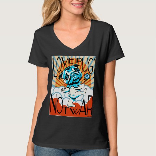 愛のPUGS NOT WARクラシックTシャツ749 Tシャツ (正面)