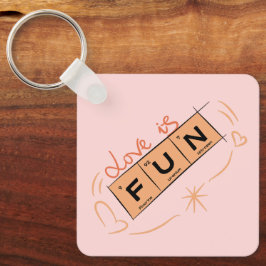 愛はおもしろいキーチェーン キーホルダー