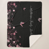 愛はここに住む蝶と花畑 シェルパブランケット (正面)