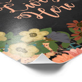 愛はここに住む黒い黒板にサンゴの花 フォトプリント            (角)