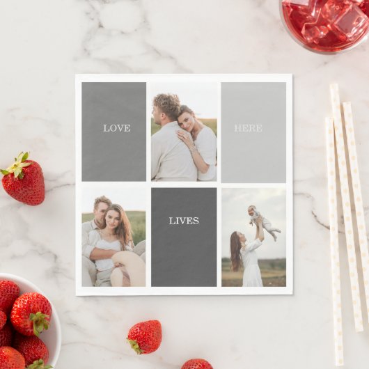 愛はここに住む |写真家族の贈り物3 スタンダードランチョンナプキン (インサイチュ)