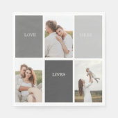 愛はここに住む |写真家族の贈り物3 スタンダードランチョンナプキン (正面)