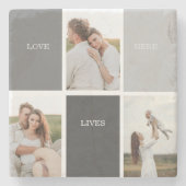 愛はここに住む |写真家族の贈り物3 ストーンコースター (正面)