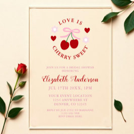 愛はさくらんぼのように甘い ウェディングシャワー アクリル招待状