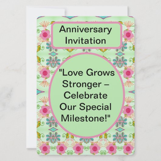 愛はさらに強く：特別なマイルストーンをお祝いしよう 招待状 (正面)