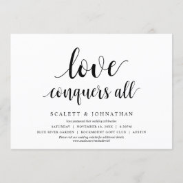 愛はすべてに勝つ ウェディング 変更日カード 招待状