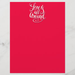 愛はすべてのスクリプトのまわりにレタリングピンク