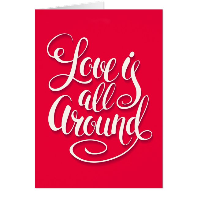 愛はすべてのスクリプトのまわりにレタリングピンク (正面)