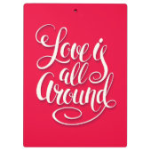 愛はすべてのスクリプトのまわりにレタリングピンク クリップボード (裏面)