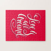 愛はすべてのスクリプトのまわりにレタリングピンク ジグソーパズル (横)