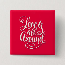 愛はすべてのスクリプトのまわりにレタリングピンク 缶バッジ