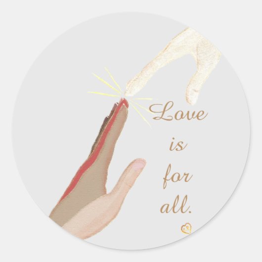 愛はすべてのスピリチュアルユニバーサルハンズシール ラウンドシール (正面)