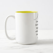 愛はすべての事のマグに耐えます ツートーンマグカップ (左)