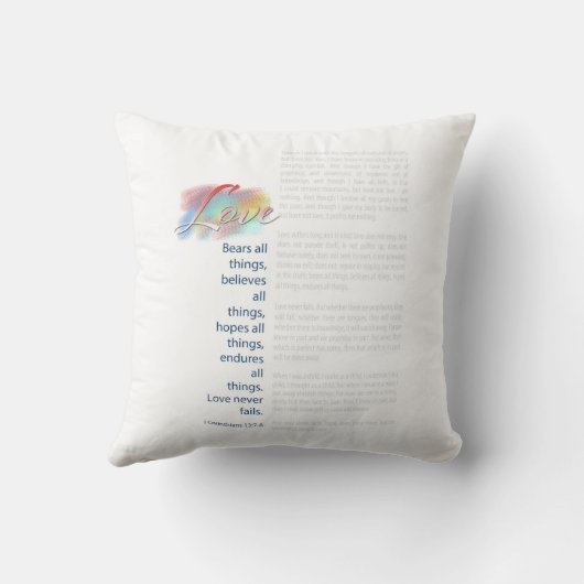 愛はすべての事を負う1コリント13聖書の節 クッション (裏面)