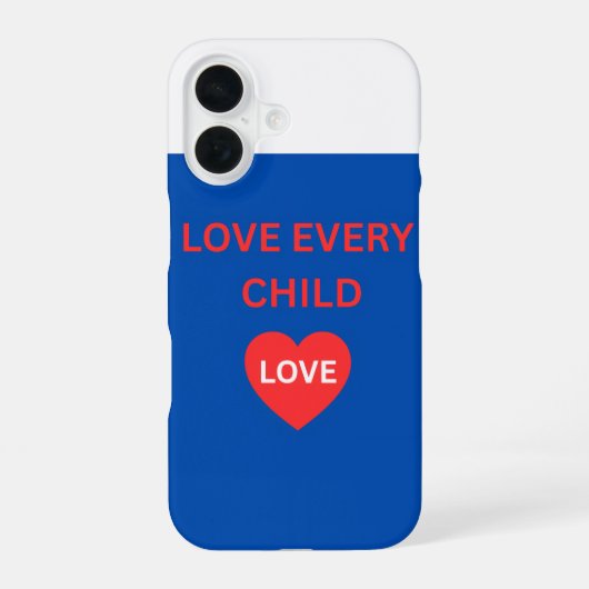 愛はすべての子供たちへ カラフル iPhone 16 スリムフィット 光沢ケース 16ケース (裏面)