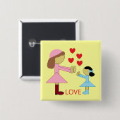 愛はすべての子供に必要: 黄色 缶バッジ (正面&裏面)