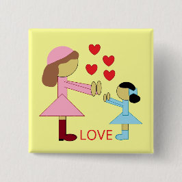 愛はすべての子供に必要: 黄色 缶バッジ