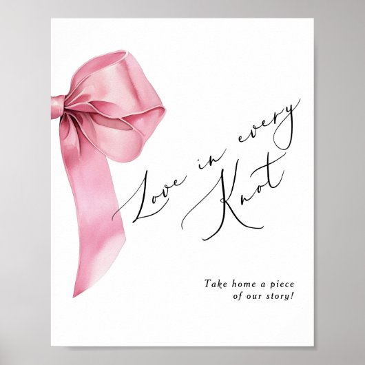 愛はすべての結び目ピンクの弓の好意 ポスター (正面)