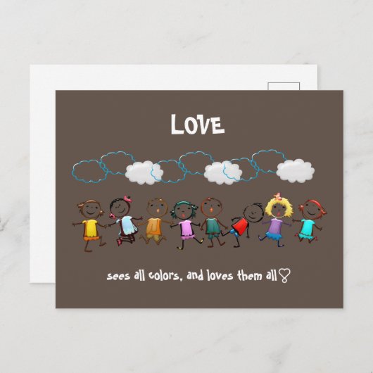 愛はすべての色を見て、それらすべてを愛 – 多様性 ポストカード (正面/裏面)