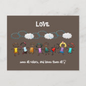 愛はすべての色を見て、それらすべてを愛 – 多様性 ポストカード (正面)