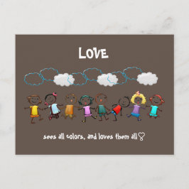 愛はすべての色を見て、それらすべてを愛 – 多様性 ポストカード