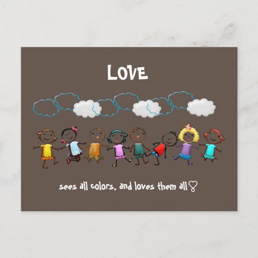 愛はすべての色を見て、それらすべてを愛 – 多様性 ポストカード (正面)