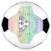 愛はすべてを征服する 犬 虹 バセットハウンド サッカーボール (回転)