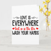 愛はそこら中にあるが、インフルエンザもあるバレンタインデー カード (黄色い花)