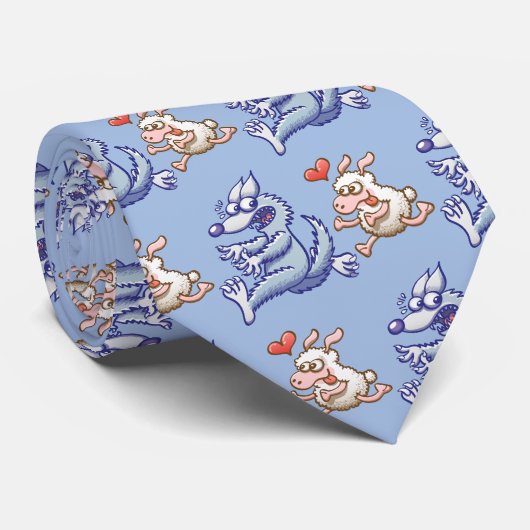 愛はっきりしたで愛しランニングている狼の後 ネクタイ (ロール)