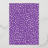 愛はっきりしたの台本パープルと金ゴールドバレンタインデー 箔シーズンカード (裏面)