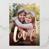 愛はっきりしたバラ金ゴールドワンフォトバレンタイン 箔シーズンカード (正面)