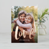 愛はっきりしたバラ金ゴールドワンフォトバレンタイン 箔シーズンカード (立ち正面)