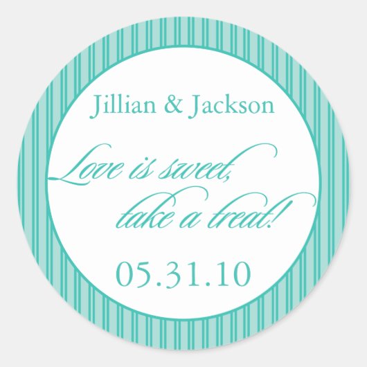 愛はアクアの甘いステッカー ラウンドシール (正面)