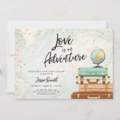 愛はアドベンチャージャーニー旅行ブライダルシャワー 招待状 (正面)