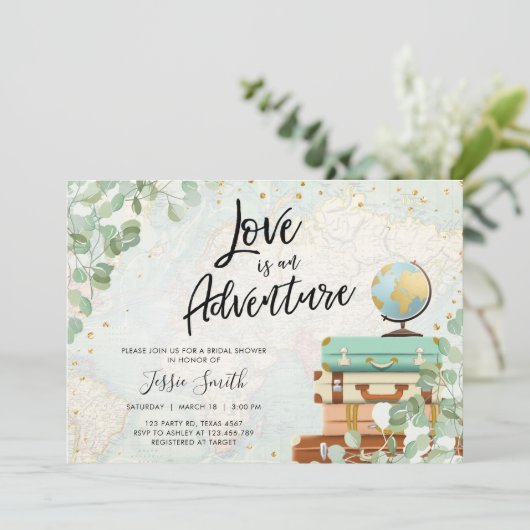 愛はアドベンチャーユーカリプタスブライダルシャワー 招待状 (スタンド正面)