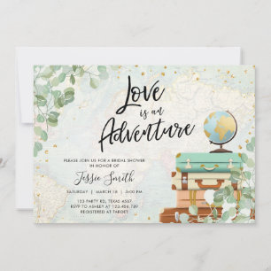 愛はアドベンチャーユーカリプタスブライダルシャワー 招待状