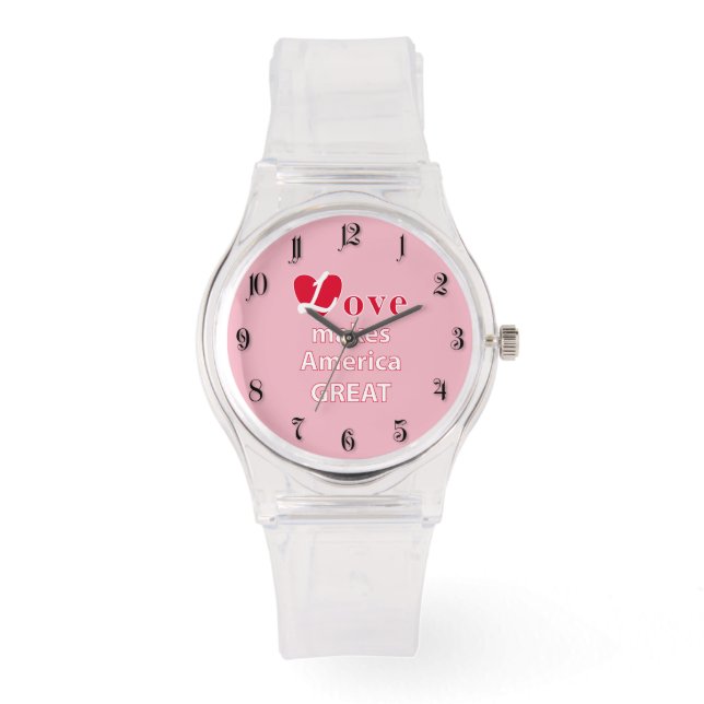 愛はアメリカを素晴らし作る 腕時計 (正面)