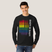 愛はアメリカ国旗レインボーゲイLgbtプライド Tシャツ (正面フル)