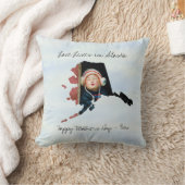 愛はアラスカに住む州の形をしたカスタム写真 クッション (ブランケット)