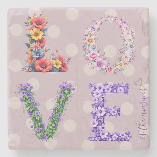 愛はアンサーストーンのコースター ストーンコースター (正面)