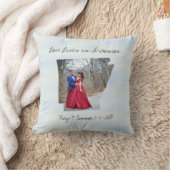 愛はアーカンソー州に住む州の形をしたカスタム写真 クッション (ブランケット)