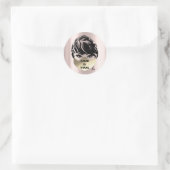 愛はウイルスコロナウイルスバラ金ゴールド顔マスク ラウンドシール (バッグ)