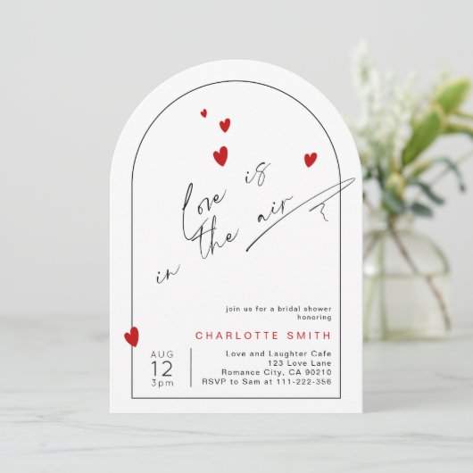 愛はエアアーチモダンブライダルシャワー 招待状 (スタンド正面)