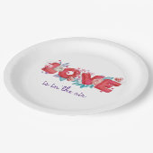 愛はエアウォーターの色のタイポグラフィ ペーパープレート (アングル)