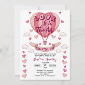 愛はエアガレンティンのハートブライダルシャワーにある 招待状 (正面)