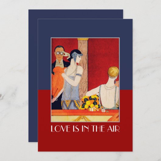 愛はエアバレンタインデーパーティの招待状 招待状 (正面/裏面)