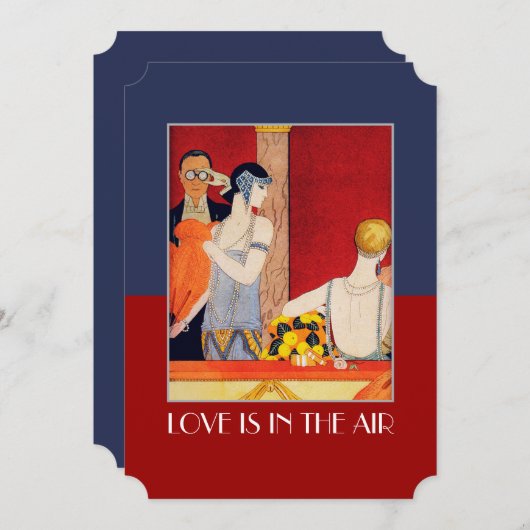 愛はエアバレンタインデーパーティの招待状 招待状 (正面/裏面)