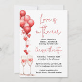 愛はエアバレンタインハートブライダルシャワー 招待状 (正面)