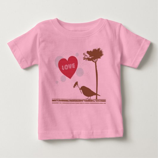 愛はエアバードのデザインキッドTシャツにある ベビーTシャツ (正面)