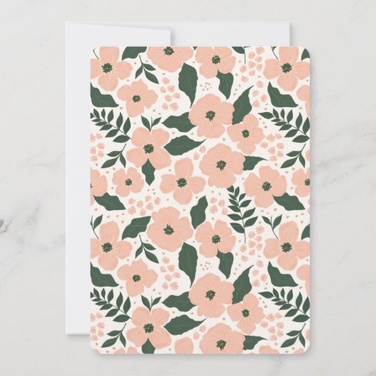 愛はエアピンクフローラブライダルシャワー 招待状 (裏面)